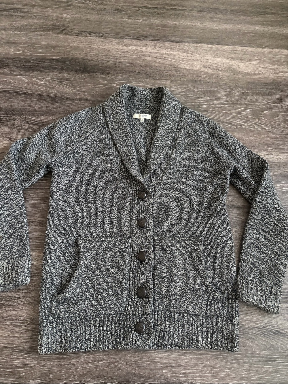 Madewell Collar Gray Button-Front Women's Sweater grandpa style